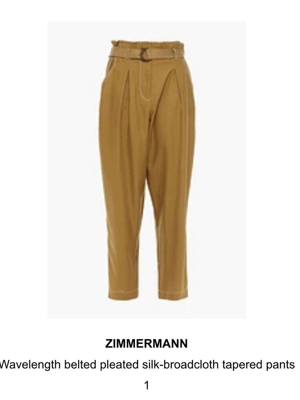Zimmermann Pleated Belted Pants